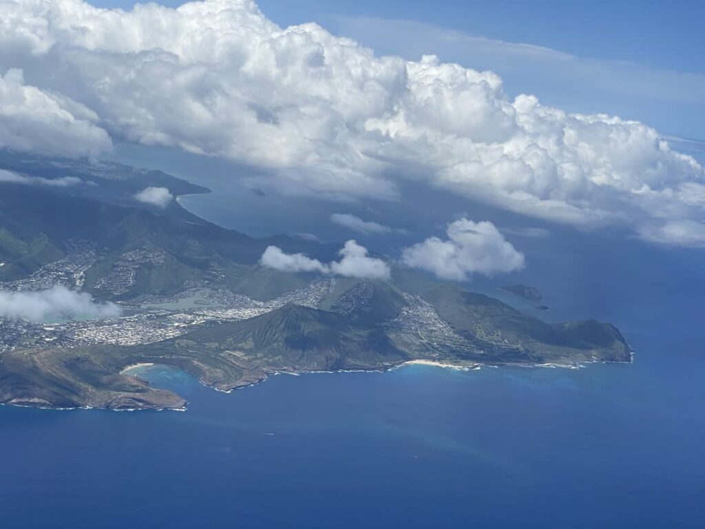 Aerial view of Hawaii Kai and Hanauma Bay - one of the best family neighborhoods in Honolulu