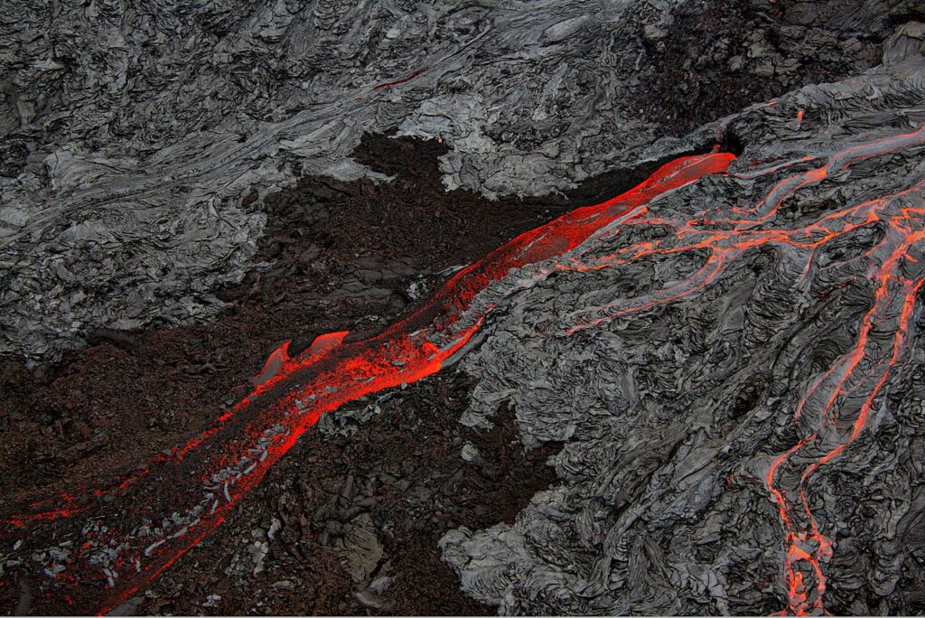 Pahoehoe lava flows at Hawaii Big Island